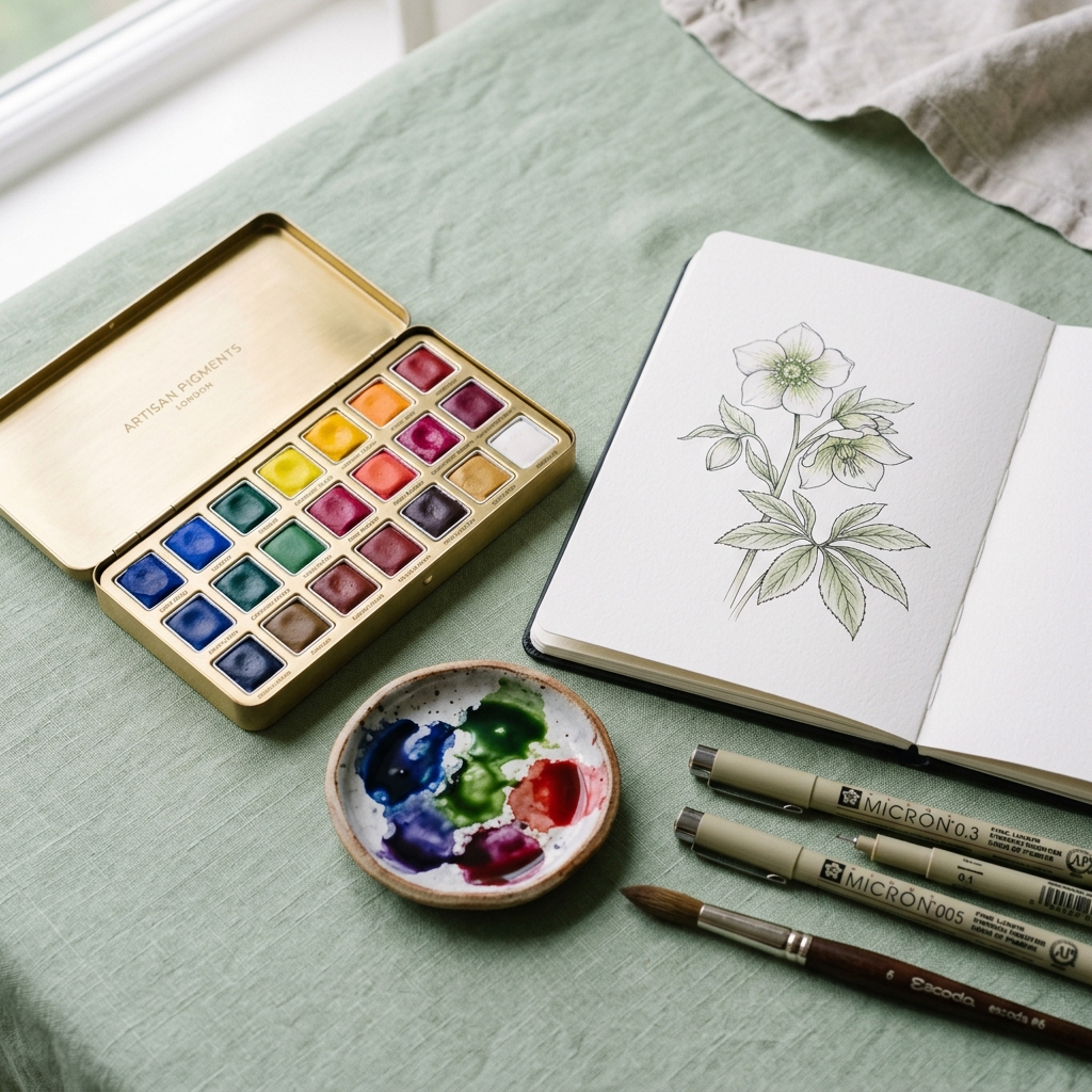 Botanical Watercolor Tin